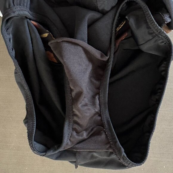 Inches Away Swim One Piece Swimsuit Contour Ruched Ruffle Black Full Coverage 10 - Picture 13 of 15